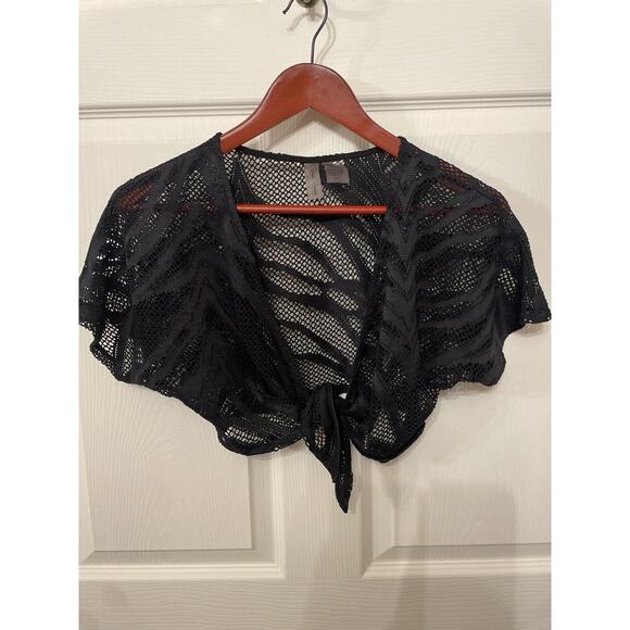 Beach Bunny Swimwear Crochet Tie-Front Cropped Coverup, XS - Picture 1 of 5